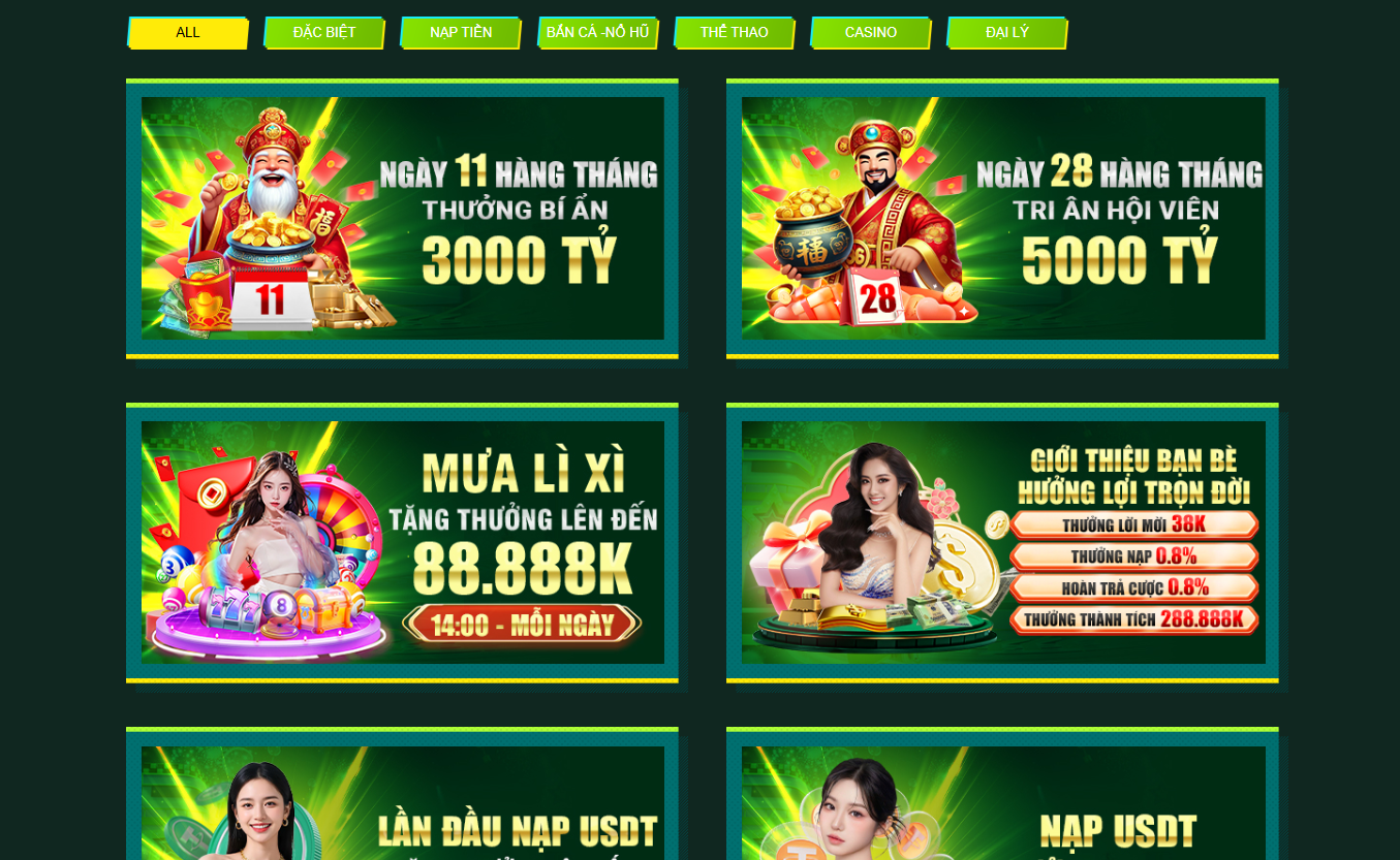 Danh sách chương trình khuyến mãi đa dạng chỉ dành cho thành viên 32win
